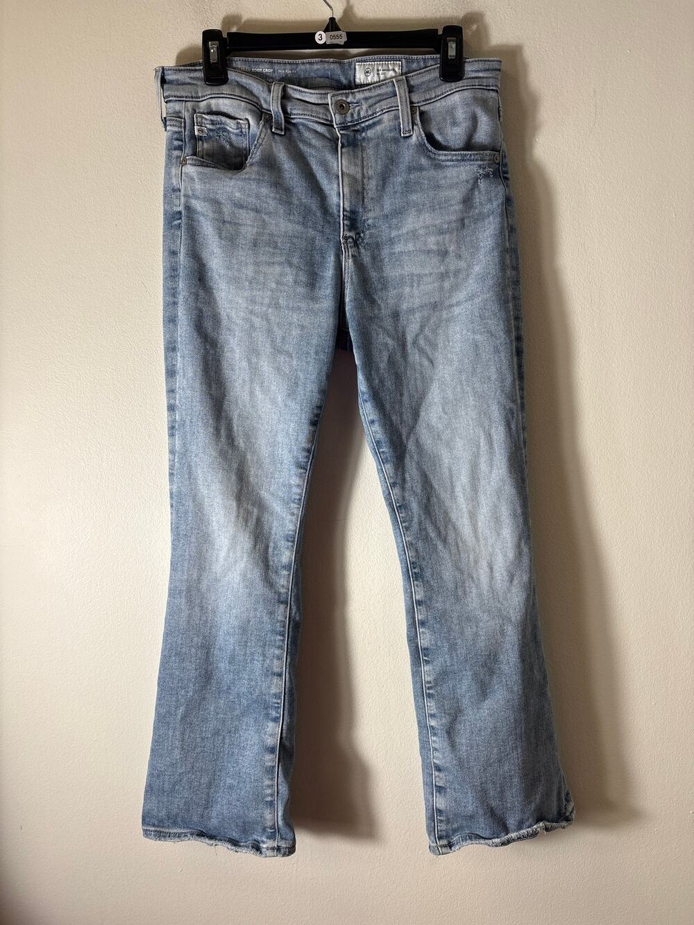 AG Light Wash Farrah Boot Crop Blue Jeans Sz 31